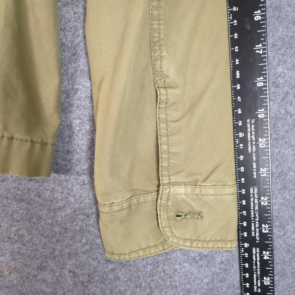 GAP Womens Olive Green Cotton Utility Blazer Jacket Small 3-Button Safari Style - Picture 12 of 13